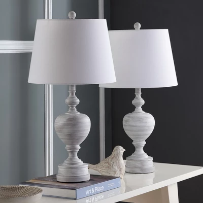 Safavieh Alban 27-Inch White Polyresin Table Lamp Set (Set of 2) 3 Safavieh Alban 27-Inch White Polyresin Table Lamp Set (Set of 2)