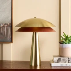Safavieh Rafaela 18" Brass Table Lamp - Modern Bedside & Office Lighting -Safavieh Furniture GUEST a49a613e 1593 4a04 8acb aed2793bd35b