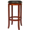 Safavieh Ellwood Swivel Counter Stool in Light Cherry and Black Leather -Safavieh Furniture GUEST a4c85899 fe8e 4a74 81b8 c2f640a58caf
