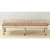 Safavieh Barney Tufted Bench with Brass Nail Heads and Oak Legs