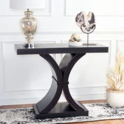 Safavieh Couture Dryden Console Table in Distressed Black Finish