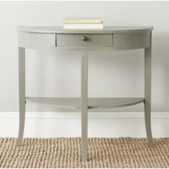 Safavieh Alex Demilune Console Table in Ash Grey Elm - AMH6638