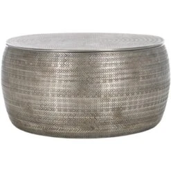 Safavieh Apoline Coffee Table with Hidden Storage - Round Drum Design -Safavieh Furniture GUEST acc95bf2 c22e 439f b640 eb2e2e47d58a