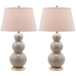 Safavieh Pamela Triple Gourd Table Lamp (Set of 2) - Light Gray -Safavieh Furniture GUEST ace3c8bf ed39 4870 84f0 4ce1247465ba