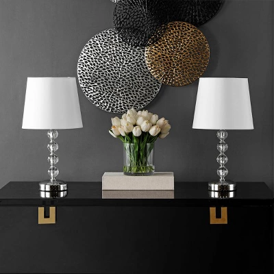 Safavieh Nola 16-Inch Stacked Crystal Ball Table Lamp Set - Grey/Clear 9 Safavieh Nola 16-Inch Stacked Crystal Ball Table Lamp Set - Grey/Clear - Image 7