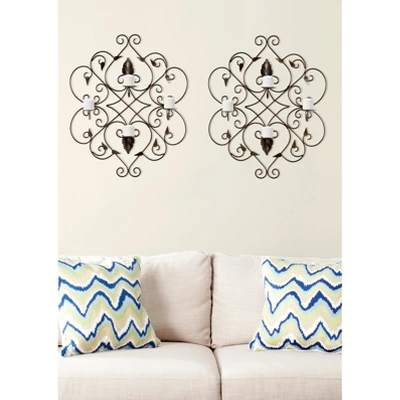 Safavieh Ivy and Leaf Scroll Votive Wall Sconce in Antique Bronze 4 Safavieh Ivy and Leaf Scroll Votive Wall Sconce in Antique Bronze - Image 2