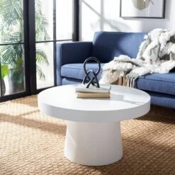 Safavieh Jaria Faux Concrete Round Coffee Table
