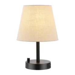 Safavieh Dexter 13.5-Inch Modern Table Lamp with Integrated USB Port - Black -Safavieh Furniture GUEST b2639bde e606 4960 9669 ca63296ba157