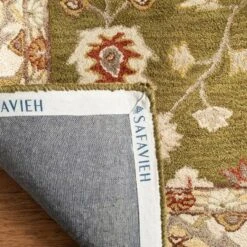 Safavieh Katina Collection 2'3" x 8' Floral Hand-Tufted Runner Rug - Moss Green/Ivory -Safavieh Furniture GUEST b45f3150 7269 4002 98a8 553cc7c6d0e0