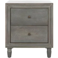 Safavieh Couture Blaise Nightstand with Storage - Ash Grey -Safavieh Furniture GUEST b4694df0 982e 4417 9a22 ebd4d48e6d12