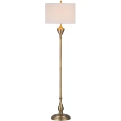 Safavieh Xenia Brown Metal Floor Lamp with Cotton Shade