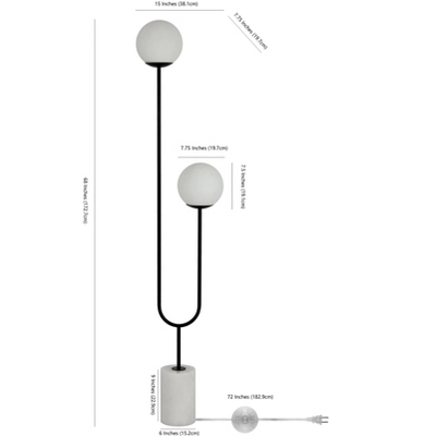 Safavieh Leif 68-Inch Iron and Marble Floor Lamp in Black and White 6 Safavieh Leif 68-Inch Iron and Marble Floor Lamp in Black and White - Image 4