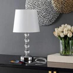 Safavieh Nola 16-Inch Stacked Crystal Ball Table Lamp Set - Grey/Clear 16 Safavieh Nola 16-Inch Stacked Crystal Ball Table Lamp Set - Grey/Clear -Safavieh Furniture GUEST b56231f9 b155 494c a6e5 d50036f88d09