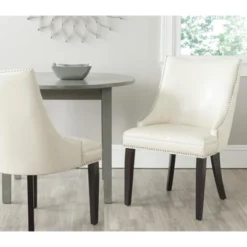 Safavieh Afton Designer Side Chairs with Silver Nail Head Trim - Set of 2