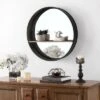 Safavieh Bonni Mirror in Black with Integrated Display Shelf 2 Safavieh Bonni Mirror in Black with Integrated Display Shelf -Safavieh Furniture GUEST b8bb5a61 7762 429e 8a90 4d59240f39c7
