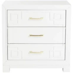Safavieh Raina 3-Drawer Greek Key Nightstand in White -Safavieh Furniture GUEST b8c9f0ea 45cf 4353 a021 bca217bcfe1d