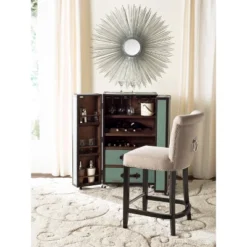 Safavieh Addo Ring Counter Stool with Button Tufting and Nailhead Trim