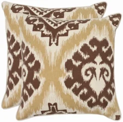 Safavieh Amiri Damask Throw Pillows (Set of 2) - Linen & Cotton Blend