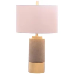 Safavieh 24-Inch Grey and Gold Concrete Table Lamps - Set of 2 -Safavieh Furniture GUEST b97e4414 d76e 4933 9250 2d0834a2b64e