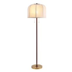 Safavieh Masey 63.75" Floor Lamp in Red and Gold - FLL4142