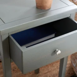 Safavieh Couture Abel Nightstand with Storage Drawer - Ash Grey