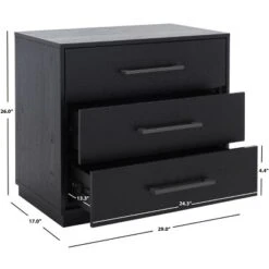Mallory 3 Drawer Nightstand - SFV2119 - Safavieh Couture -Safavieh Furniture GUEST bdda5be8 e8be 42d3 894d dcfede1f3686