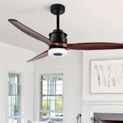 Safavieh Jemper 52-Inch LED Light Ceiling Fan in Black and Coffee -Safavieh Furniture GUEST be598a7e 78c8 4c12 9ee8 67c8f34c7edc