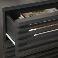 Safavieh Averi 2 Drawer Nightstand in Deep Walnut Finish