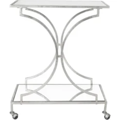 Safavieh Ignatius Bar Cart with Mirrored Glass and Forged Iron 10 Safavieh Ignatius Bar Cart with Mirrored Glass and Forged Iron -Safavieh Furniture GUEST c14b3443 8b4c 4c87 9ceb af7596593cb3
