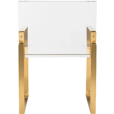 Safavieh Langston Acrylic Arm Chair with Brass Finish 6 Safavieh Langston Acrylic Arm Chair with Brass Finish - Image 4