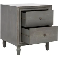 Safavieh Couture Blaise Nightstand with Storage - Ash Grey -Safavieh Furniture GUEST c1f3e8ec 4dad 41fa 81c1 e7f6bfab80ad