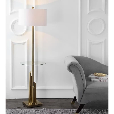 Safavieh Ambrosio 61-Inch Brass Floor Lamp with Integrated Side Table 4 Safavieh Ambrosio 61-Inch Brass Floor Lamp with Integrated Side Table - Image 2