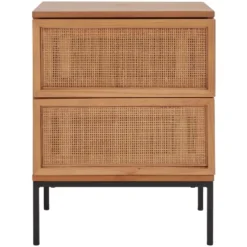 Safavieh Zadie 2-Drawer Modern Coastal Rattan Nightstand -Safavieh Furniture GUEST c28f37c7 a631 4ff5 891e 5d893b0f73c2