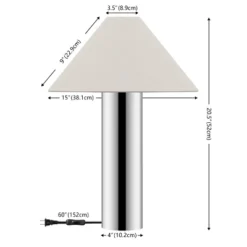 Safavieh Cheri 20.5-Inch Chrome Table Lamp with White Fabric Shade -Safavieh Furniture GUEST c4807094 6104 40c5 b6f0 5b0d05689a8b