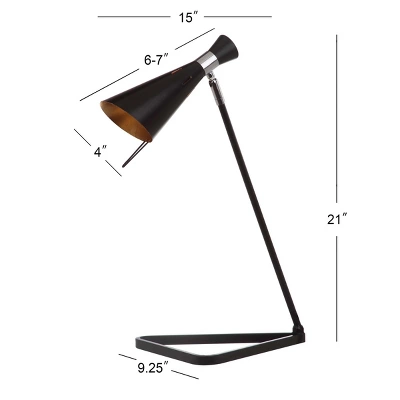 Safavieh Padric 21" Black Iron Modern Table Lamp with Adjustable Head 6 Safavieh Padric 21" Black Iron Modern Table Lamp with Adjustable Head - Image 4