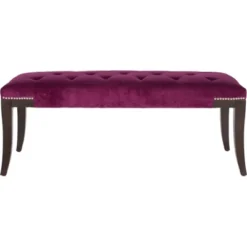 Safavieh Gibbons Bench with Tufted Velour and Nail Head Trim 11 Safavieh Gibbons Bench with Tufted Velour and Nail Head Trim -Safavieh Furniture GUEST c61376f1 c0a4 4822 87ac c5e7c094e42c