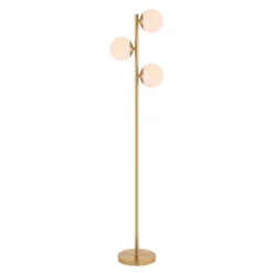 Safavieh Devlyn 62-Inch 3-Light Gold Floor Lamp with LED Bulbs