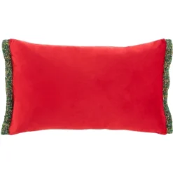 Safavieh Cinnamon Holiday Throw Pillow - 12" x 20" - Red & Green