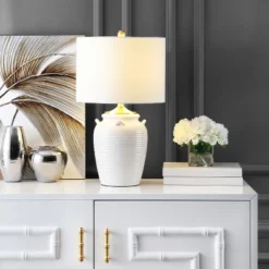 Safavieh Lener Table Lamp in Ivory Ceramic -Safavieh Furniture GUEST cac09e45 9b1c 45b5 948e b3631ddc5ca3