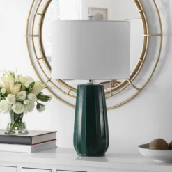 Safavieh Yani 24.5-Inch Ceramic Table Lamp in Dark Green