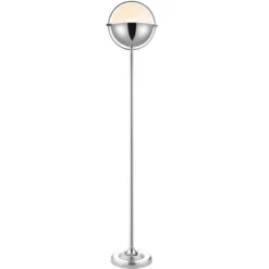 Safavieh Rensa Chrome Floor Lamp with Chic Globe Shade