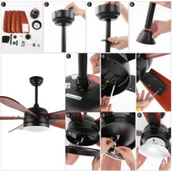 Safavieh Durden 57-Inch LED Light Ceiling Fan with Solid Wood Blades 19 Safavieh Durden 57-Inch LED Light Ceiling Fan with Solid Wood Blades -Safavieh Furniture GUEST cc362df5 e2a2 41be 96d1 3fcfc398d659