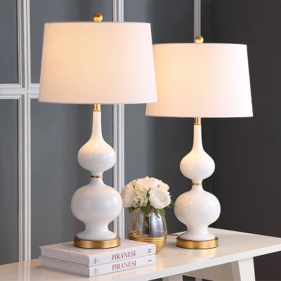 Set Of 2 Myla Table Lamp (Includes LED Light Bulb) White/Gold Leaf - Safavieh 5 Set Of 2 Myla Table Lamp (Includes LED Light Bulb) White/Gold Leaf - Safavieh - Image 3