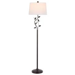Safavieh Rudy Iron Floor Lamp - Artistic Black Finish with LED Bulb Included