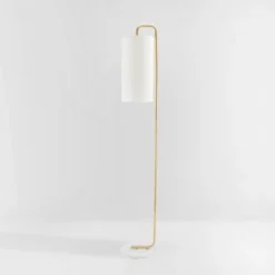 Safavieh Troilus 64-Inch Gold and White Marble Floor Lamp