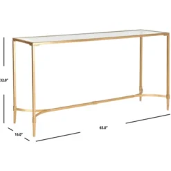 Safavieh Couture Antwan Gold Console Table with Tempered Glass -Safavieh Furniture GUEST cf80da86 a353 468d bfc9 0c6958f21530