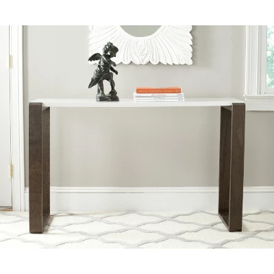 Safavieh Bartholomew Console Table - Contemporary Dark Brown & White 3 Safavieh Bartholomew Console Table - Contemporary Dark Brown & White