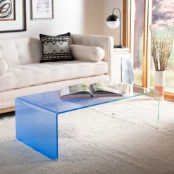 Safavieh Crysta Ombre Glass Coffee Table - Contemporary Rectangle