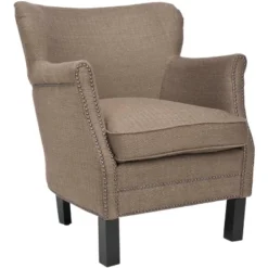 Safavieh Jenny Arm Chair with Elegant Nailhead Trim and Roll Arms