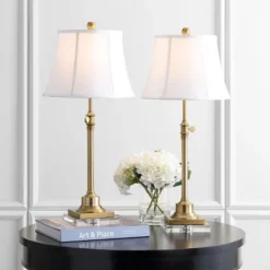 Safavieh Callen 27-Inch Elegant Table Lamps (Set of 2) - Bronze & White -Safavieh Furniture GUEST d2e99832 94e5 4ad8 beb1 e2d1149af7fd